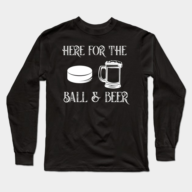 Balls & beer funny hockey alley sport drinking Long Sleeve T-Shirt by MarrinerAlex